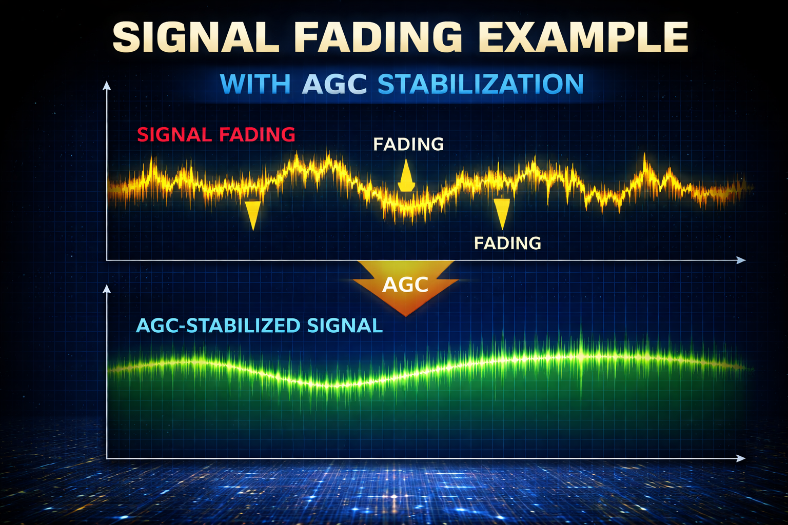 AGC compensating for QSB fading
