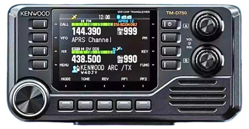 Kenwood TM-D750A mobile ham radio dual receive display