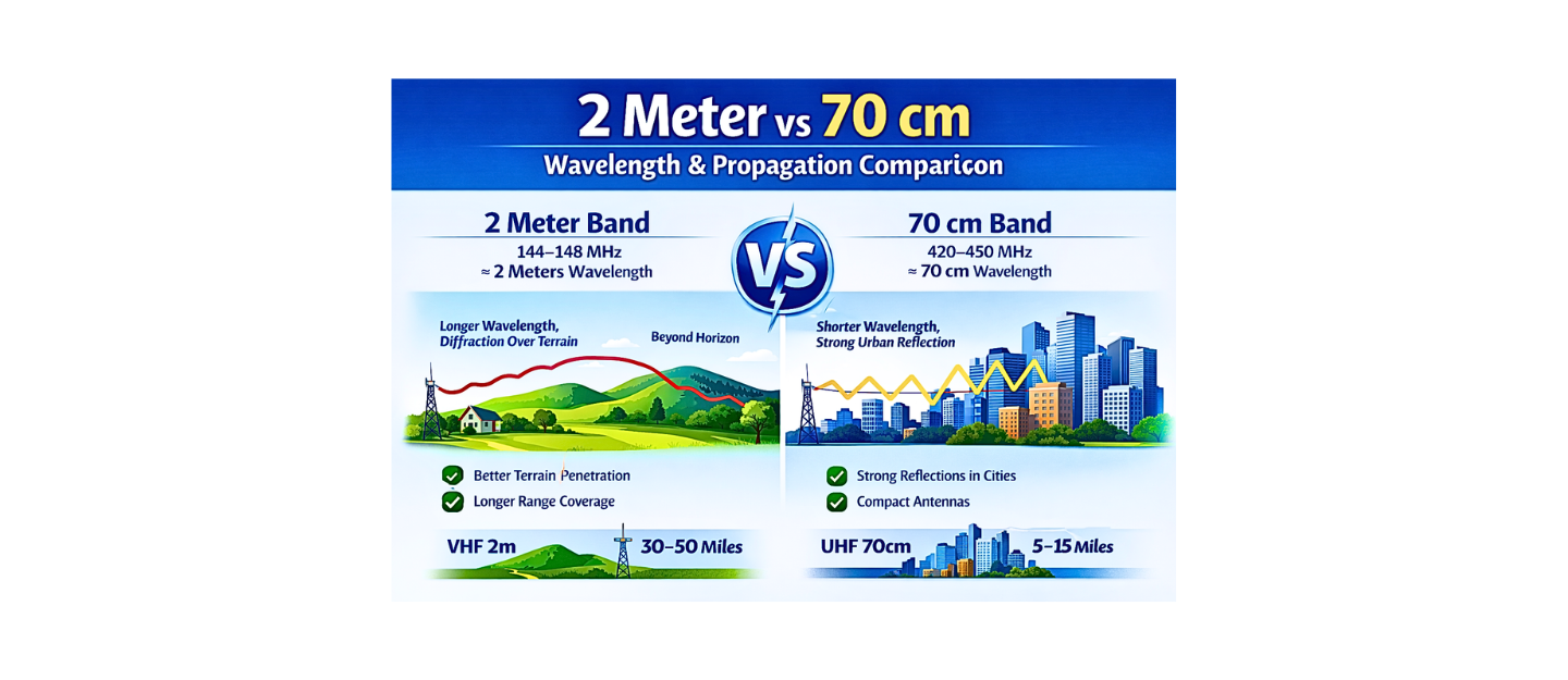 2 Meter and 70 CM Bands for high frequency operation