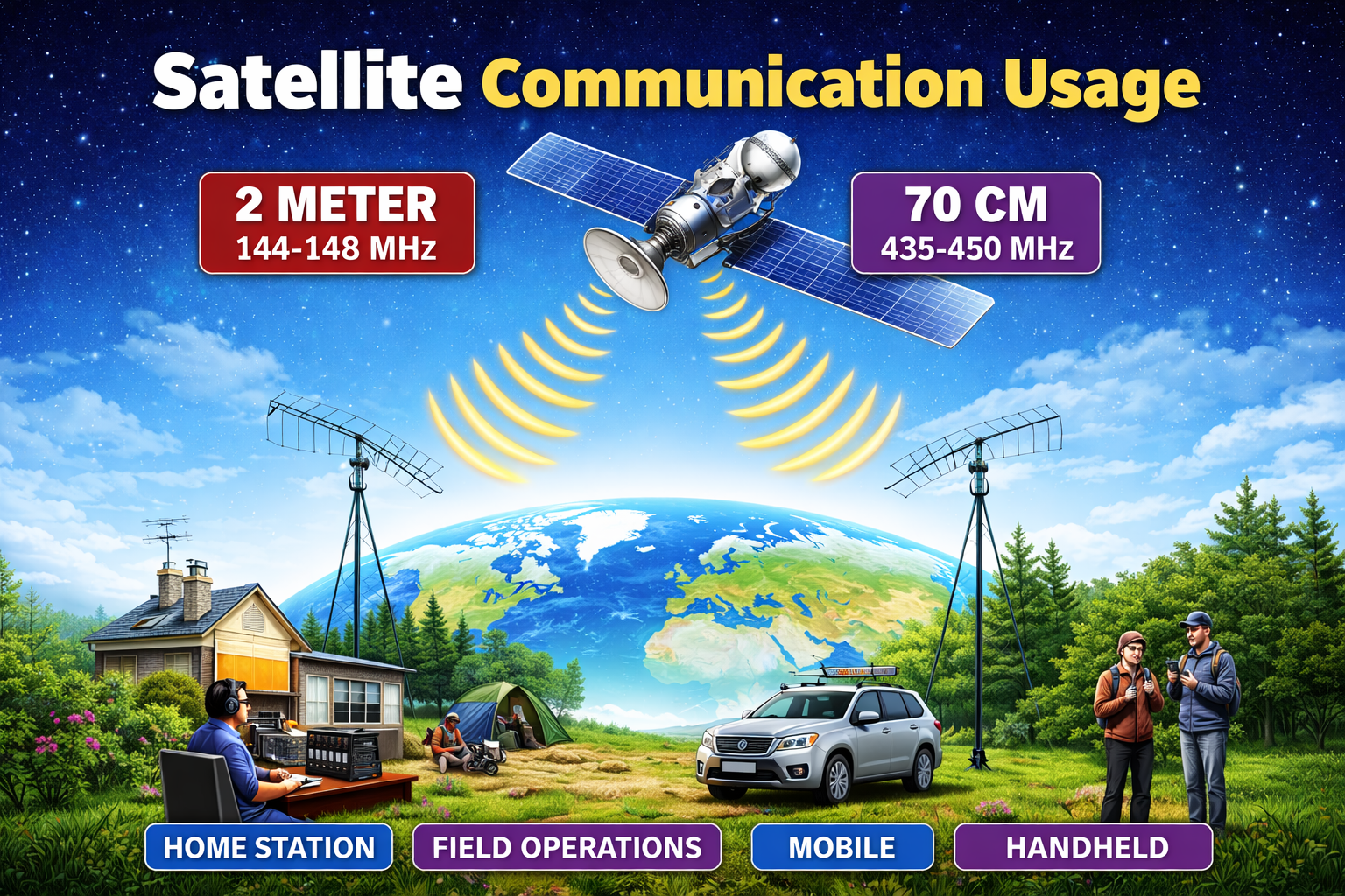 Satellite Communication on 2 meter and 70cm bands 