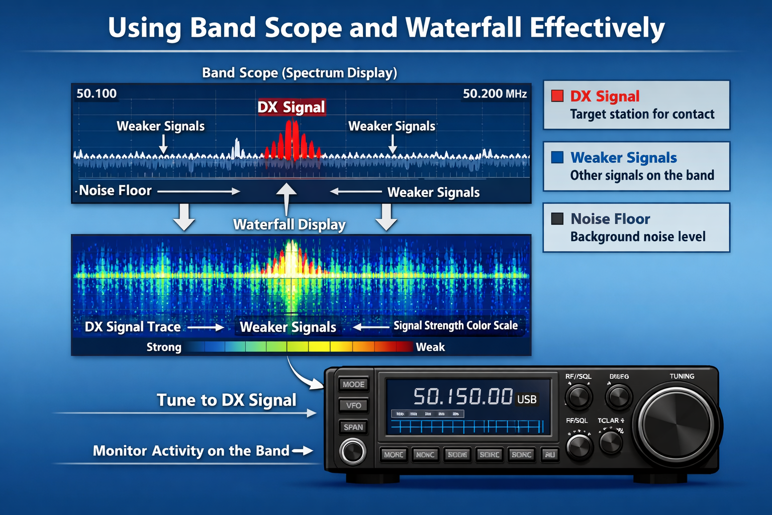 Using Band Scope and Waterfall Effectively image