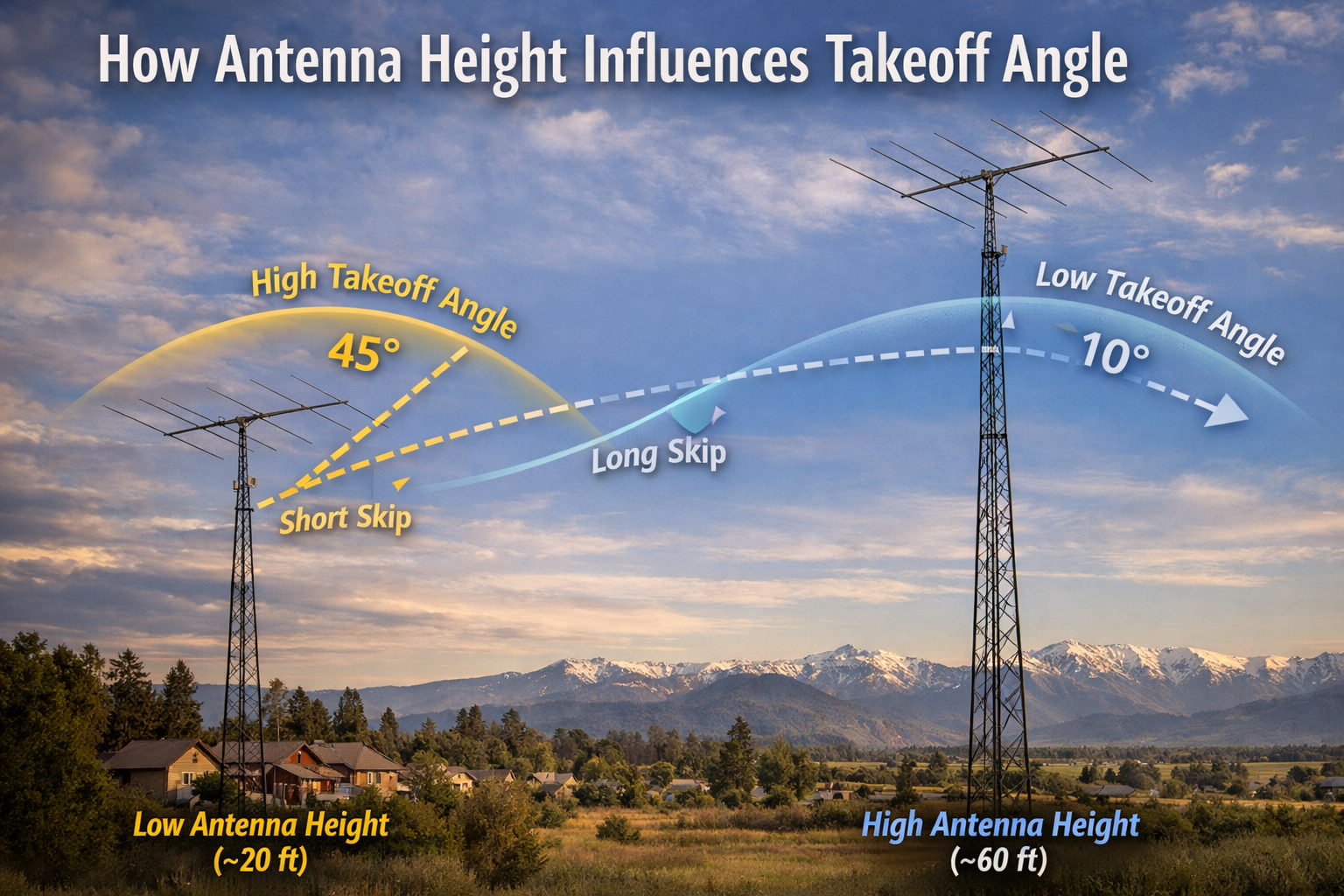 How Antenna Height Influences Takeoff Angle