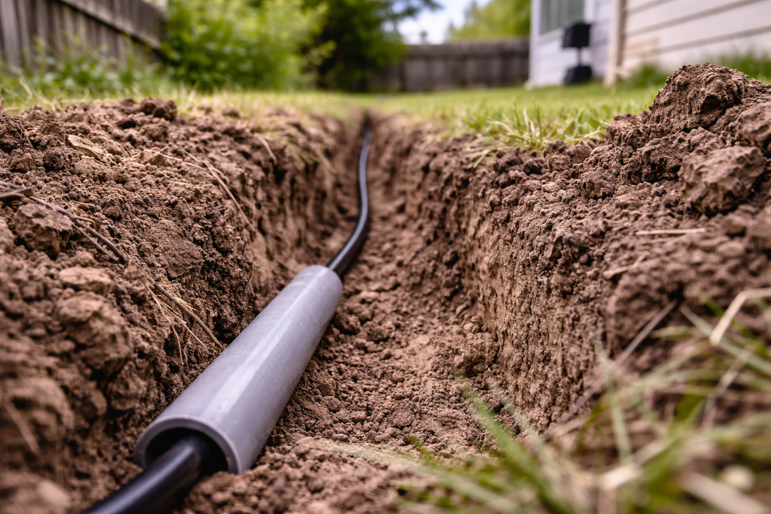 ham radio coax routing underground in pvc conduit trench for long term feedline protection