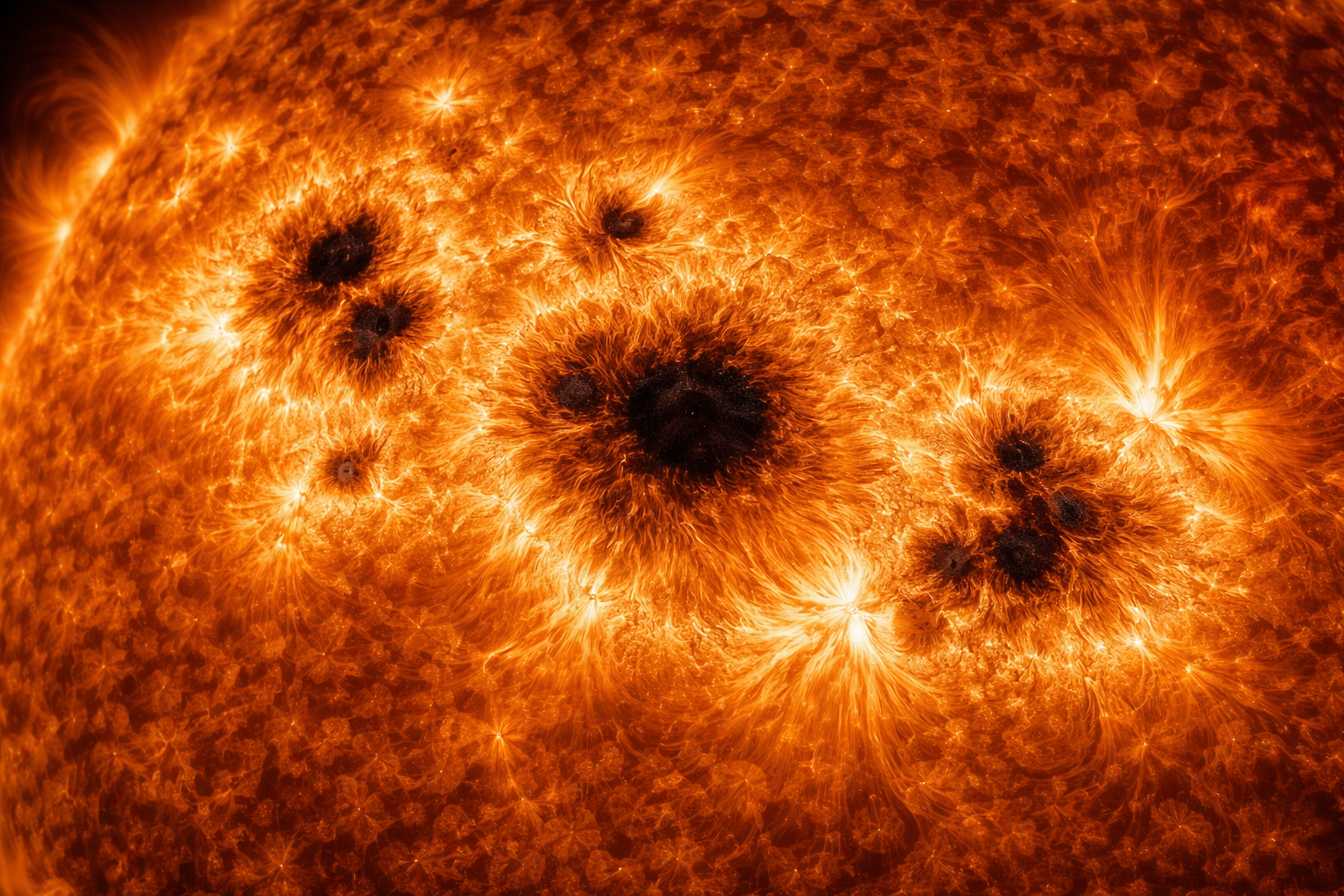 solar flares on surface
