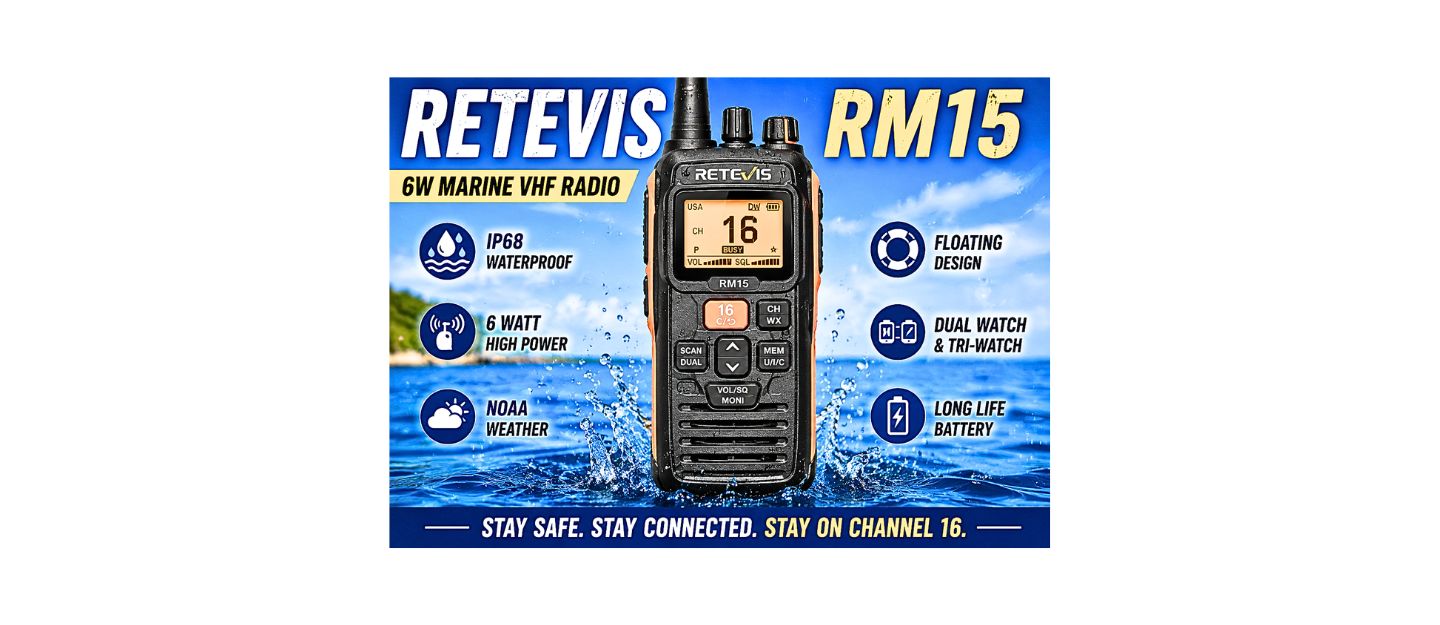 Retevis RM15 6W floating waterproof marine VHF handheld radio